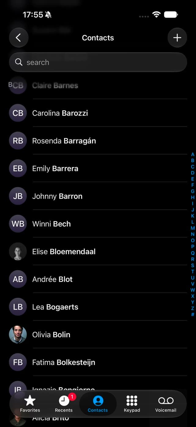 Swipe select contact frame 23